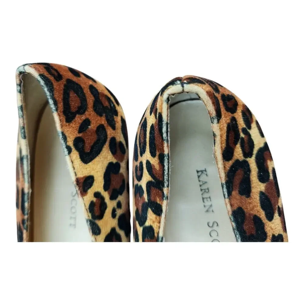 Karen‎ Scott Jilly womens sz 7m leopard animal print pump heel square toe